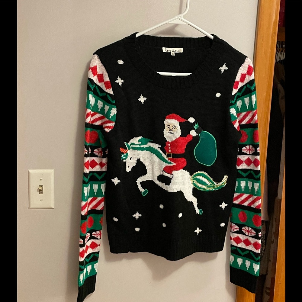 Festive ugly Christmas sweater.